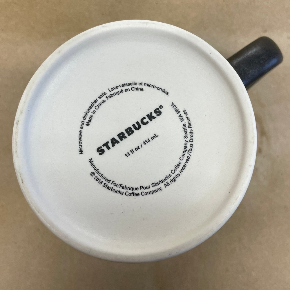 Starbucks Two-Tone Brown Cream Etched Logo Mug-2018